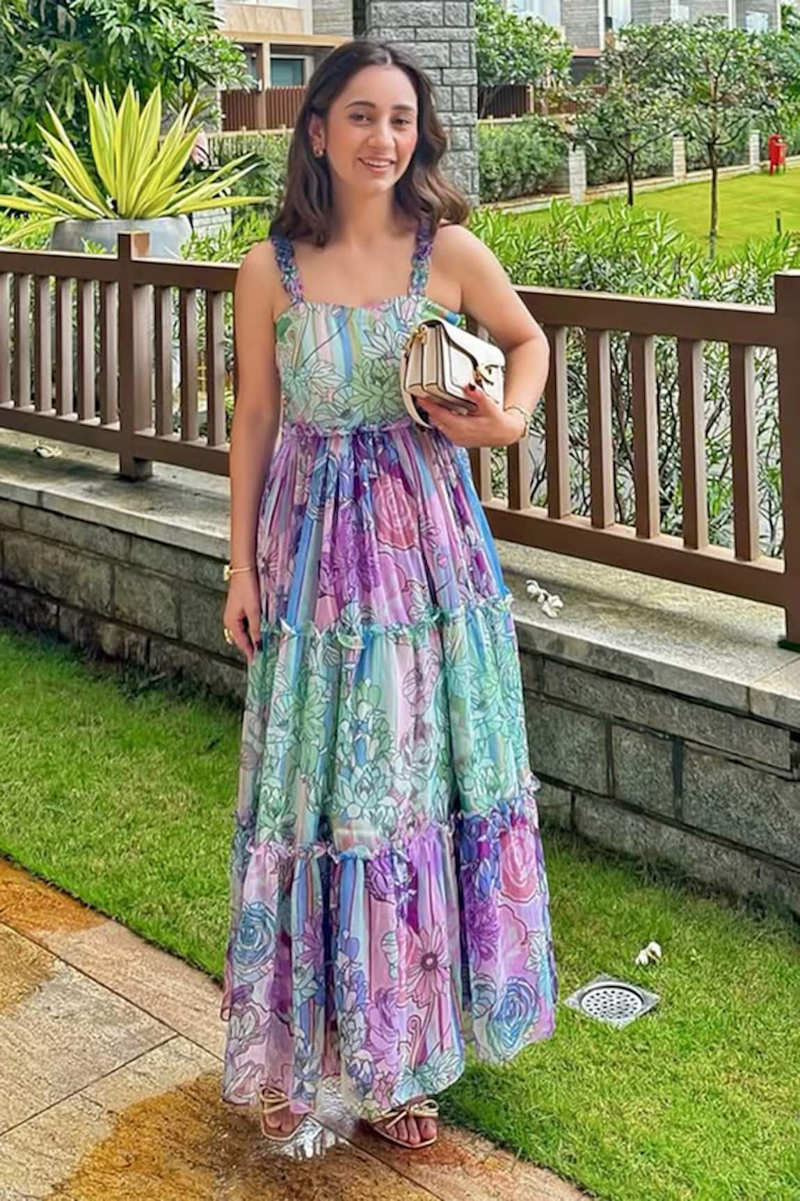 Aroop Shop India Cassie Fern & Fay Print Tiered Dress 