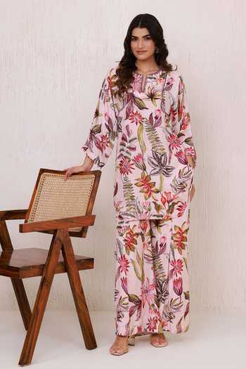 Aroop Shop India Floral Pattern Kurta & Pant Set 