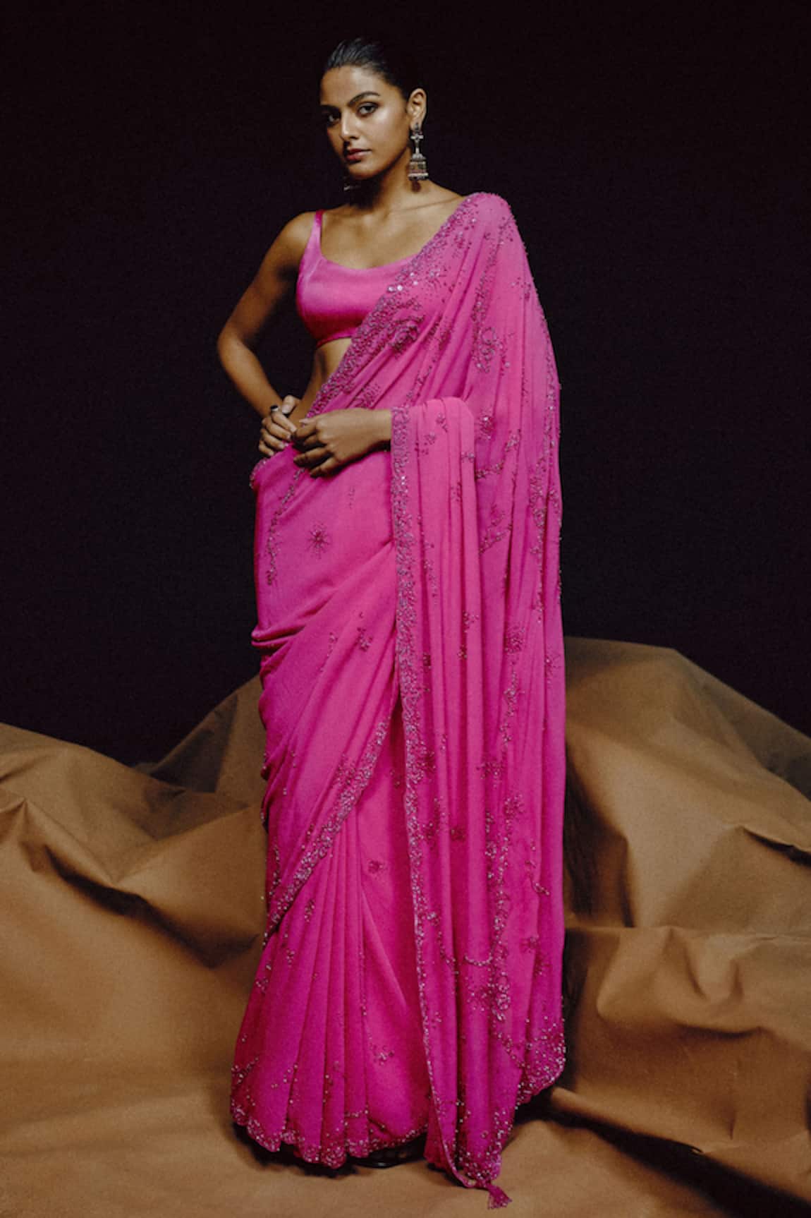 Dolly J Eclat Embellished Georgette Saree Set 