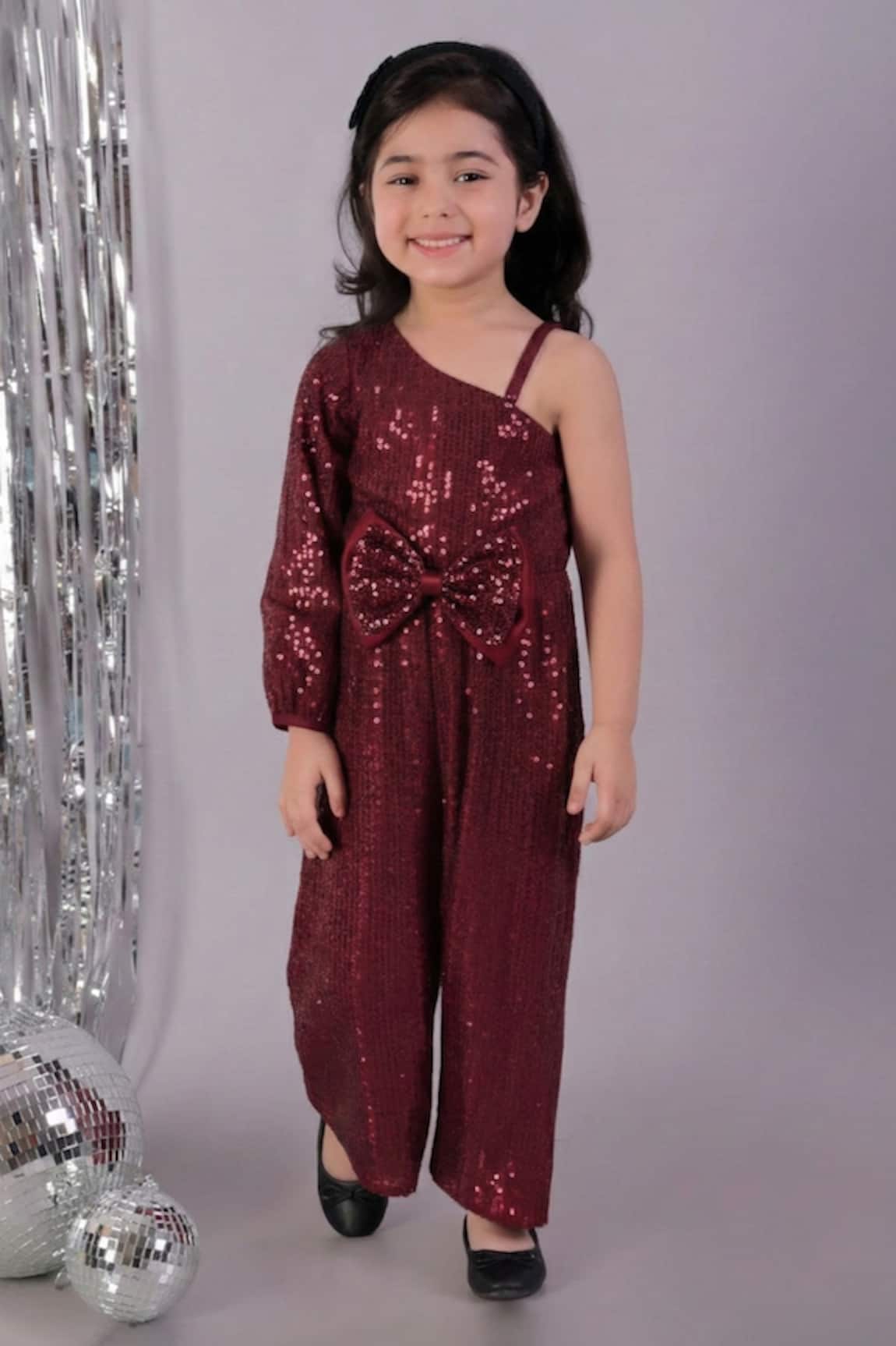 Lil Drama Sequined Asymmetric One Shoulder Jumpsuit 