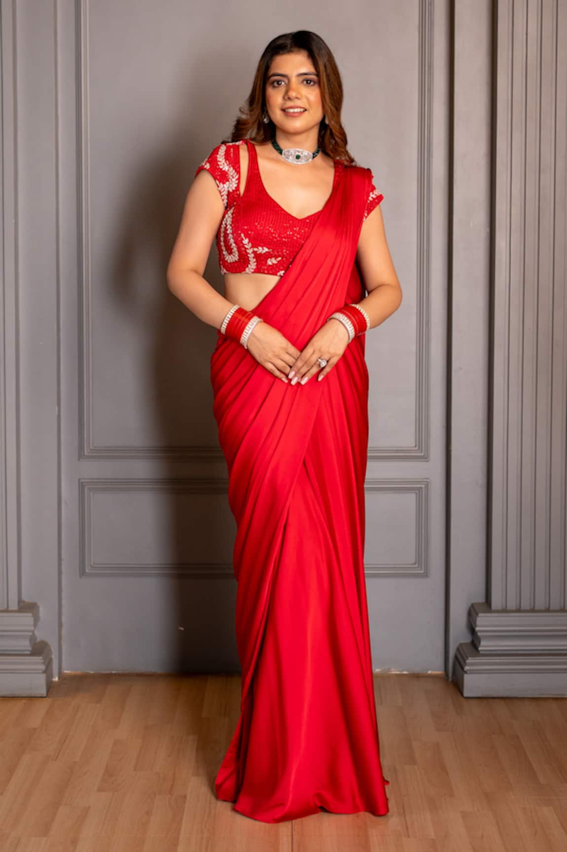 Ritika Verma Zehra Cutdana Embroidered Blouse With Saree 