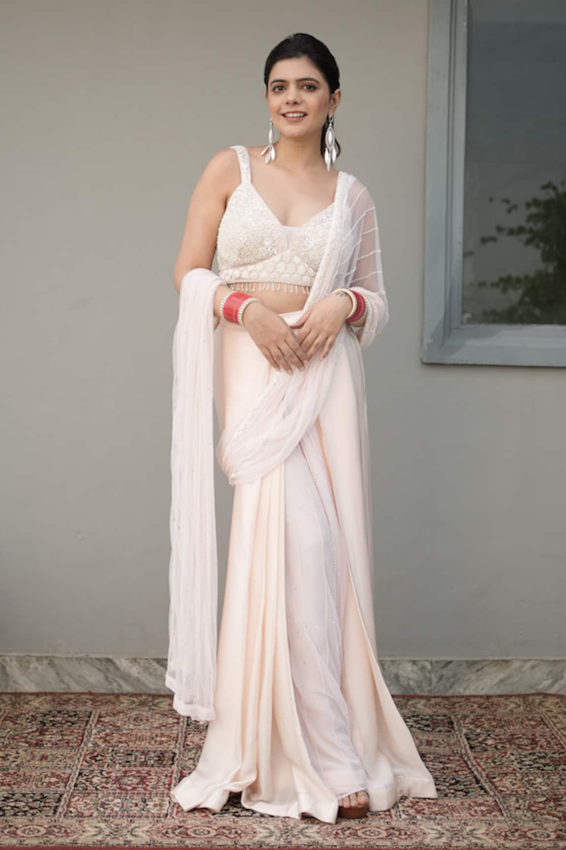 Ritika Verma Aida Embellished Pre-Draped Saree With Blouse 