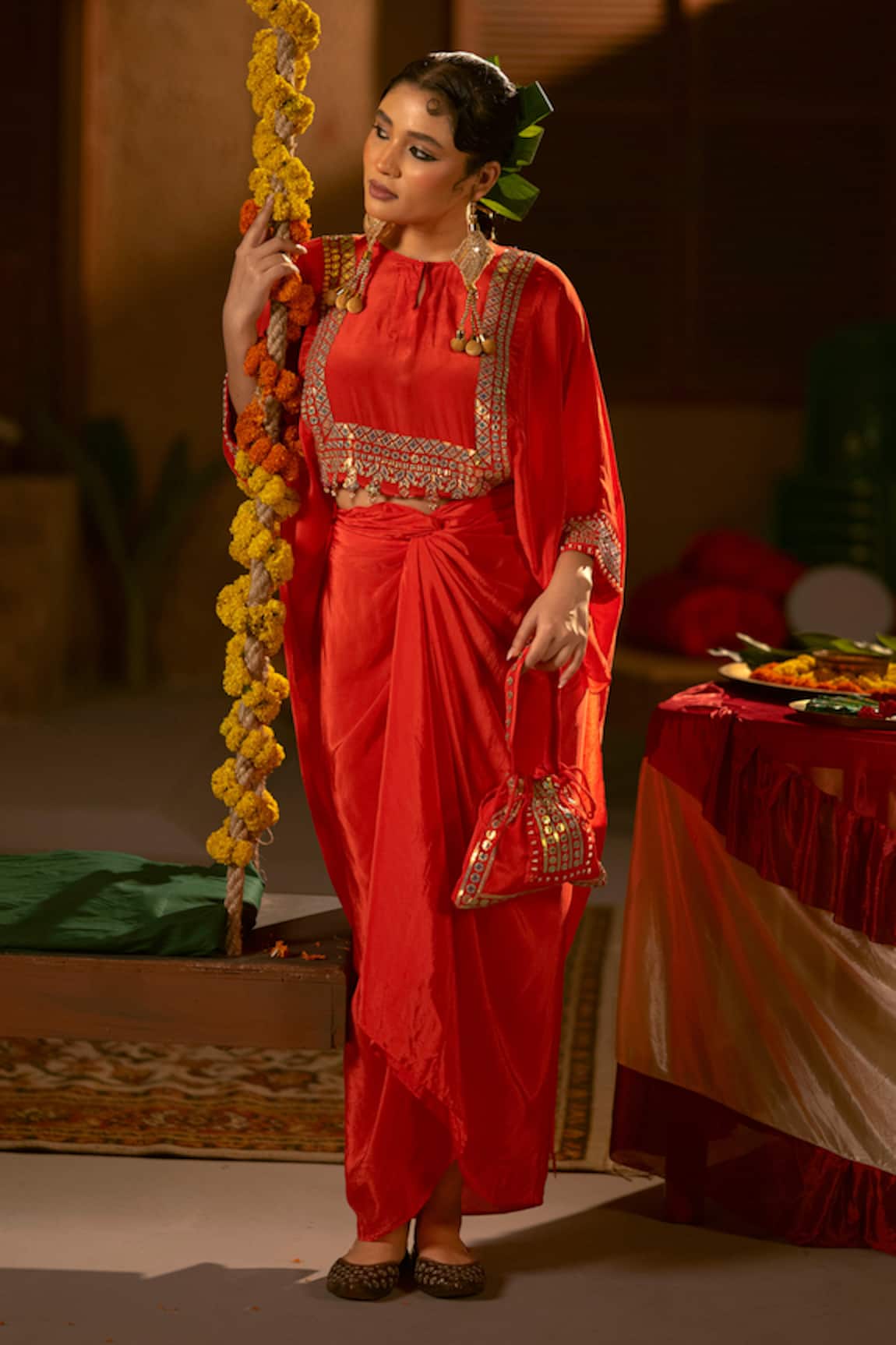 Prahnaaya Ramani Nexa Top & Wrap Skirt Set 