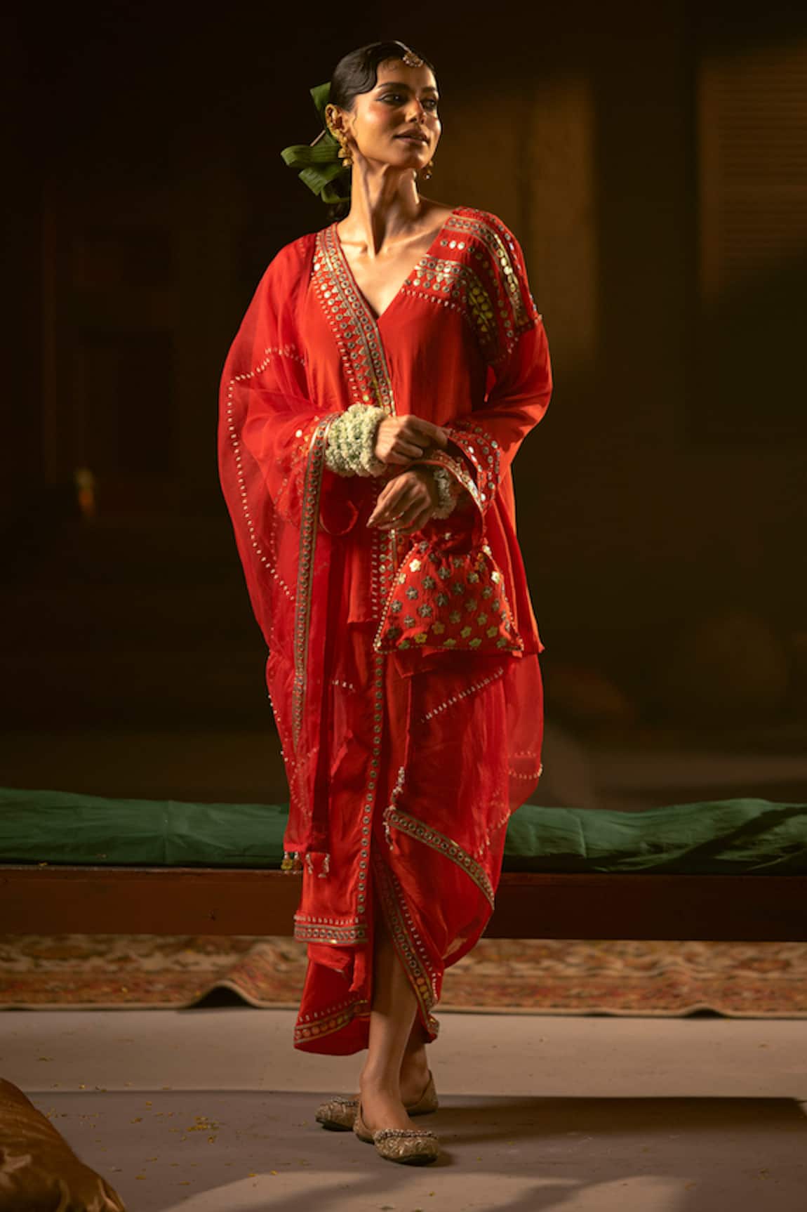 Prahnaaya Ramani Jacket Tunic With Pleated Skirt 