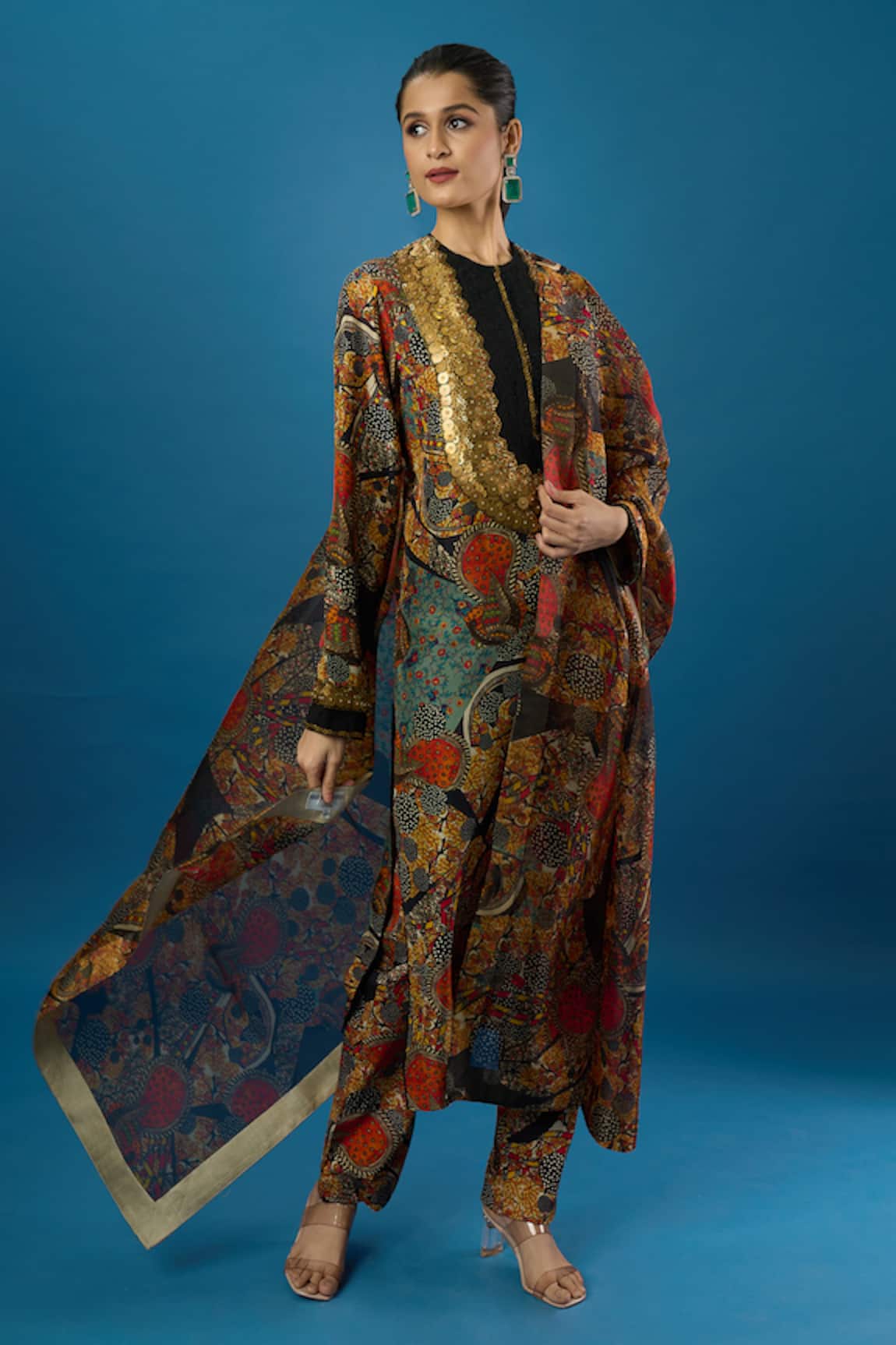 Anamika Khanna Elephant Eye Print Kurta Set 