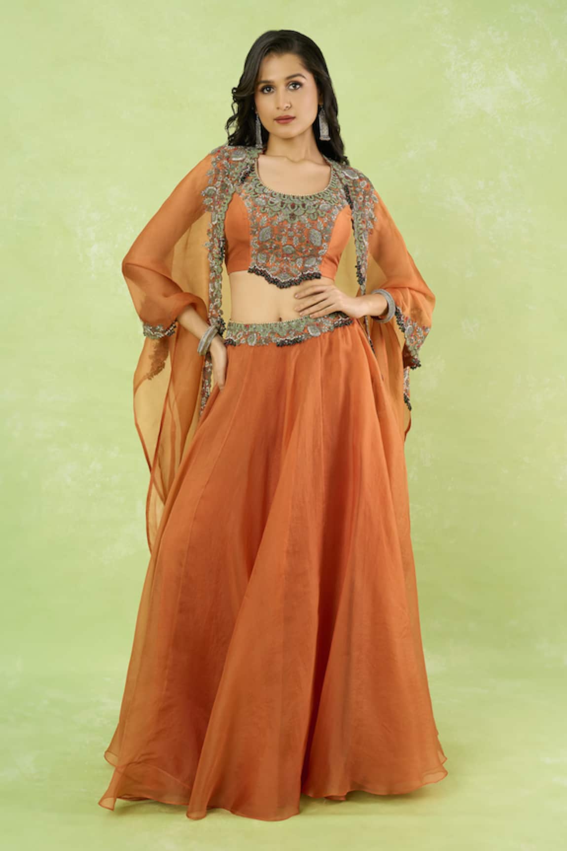 Prisho Embroidered Blouse Lehenga Set 