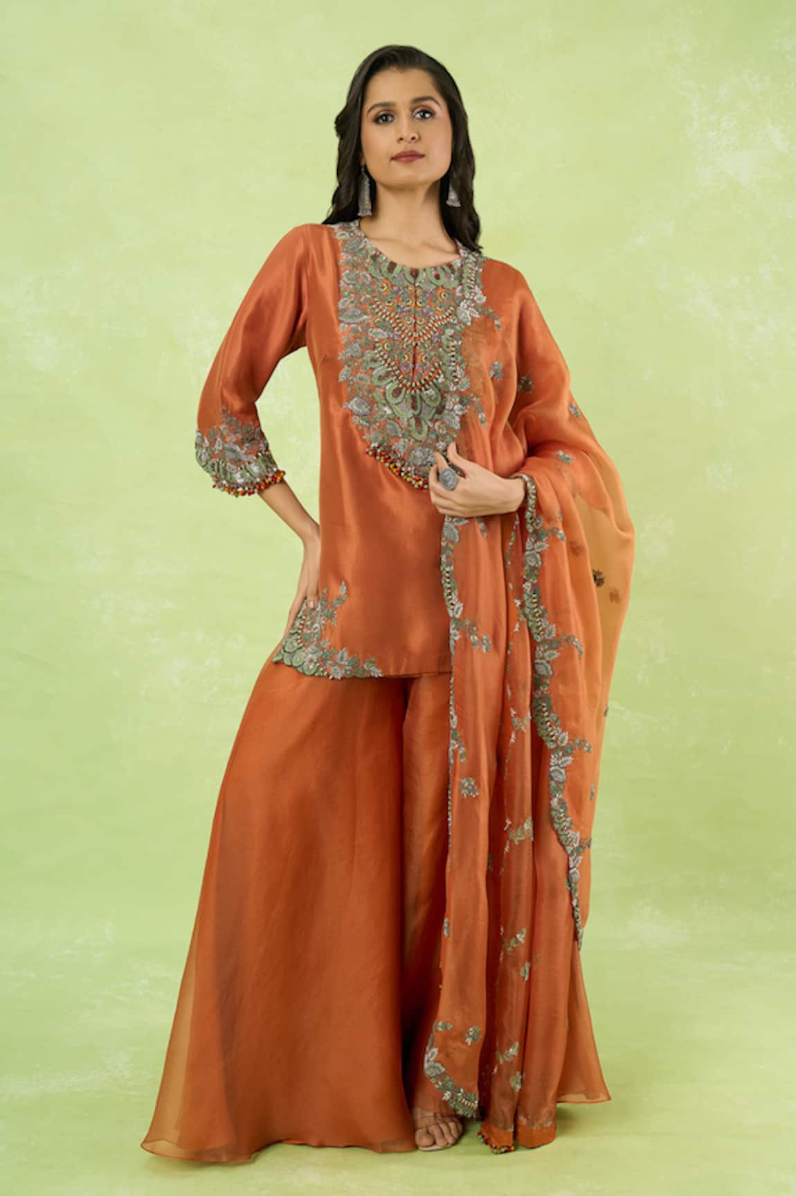 Prisho Embroidered Kurta Sharara Set 