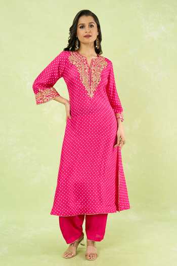 Sheetal Batra Embroidered Gathered Kurta With Salwar 