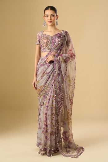 Mahima Mahajan Printed Pre-Draped Saree With Blouse 