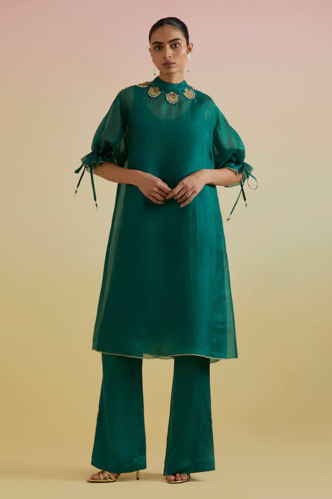 Bunka Bia Sheer Kurta & Pant Set 
