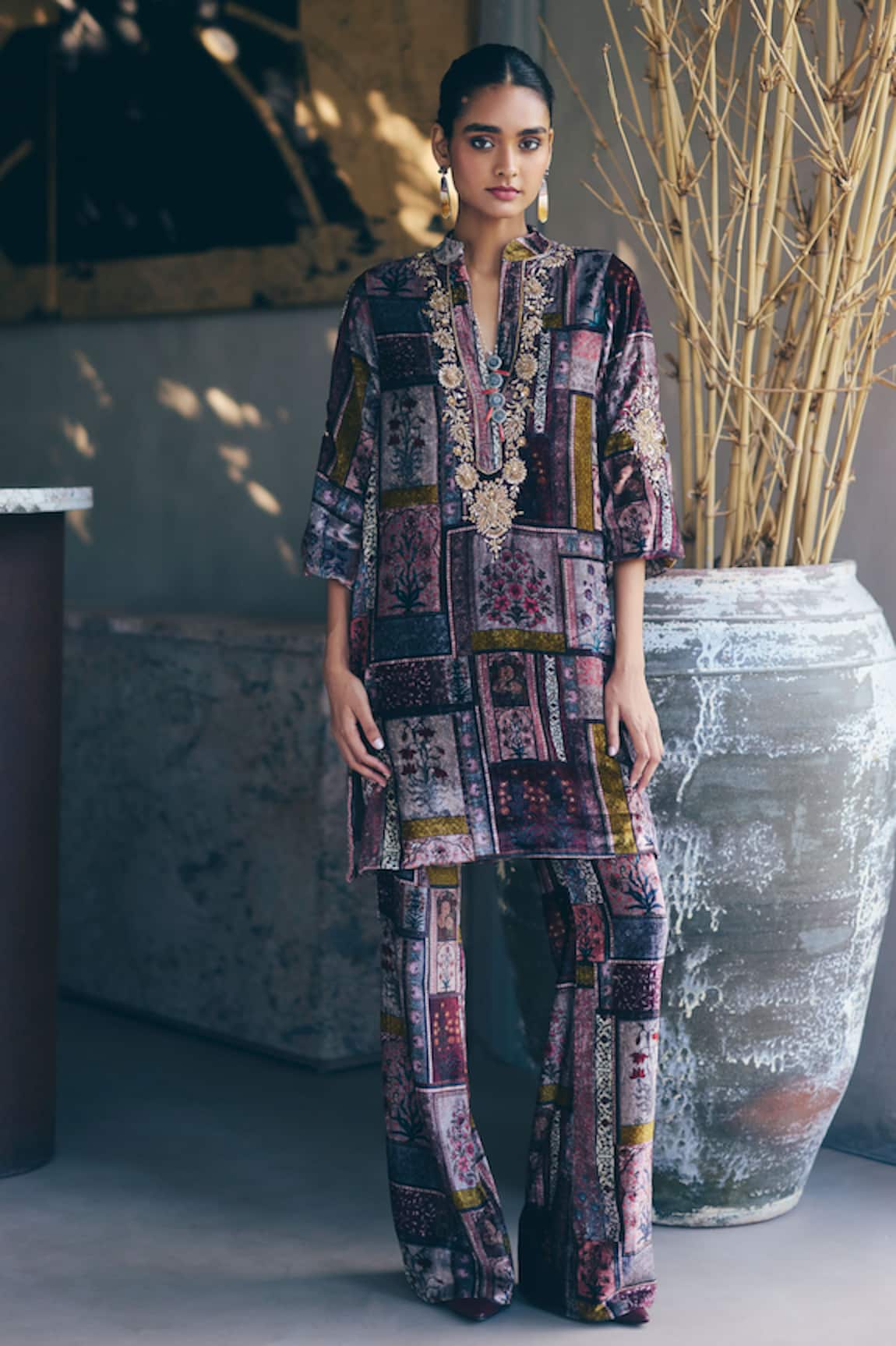 Bunka Ananya Velvet Kurta & Pant Set 