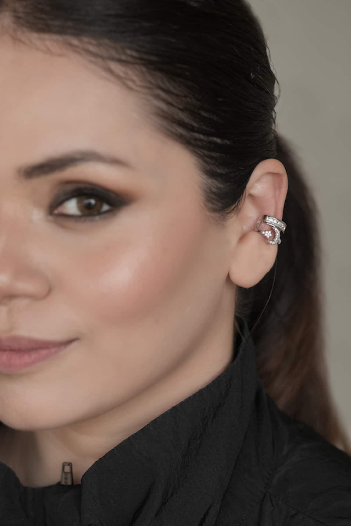 Anana Cubic Zirconia Embellished Ear Cuff 