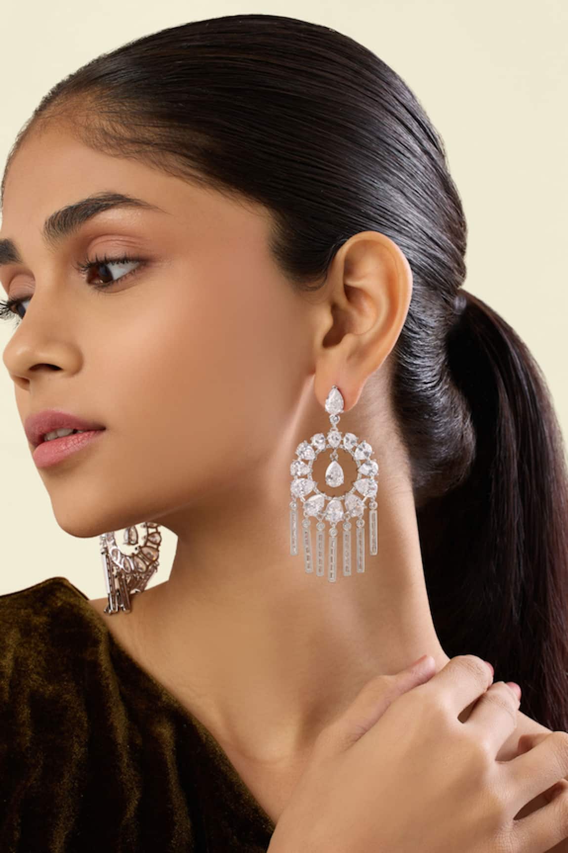 Isharya Mirror Embellished Chandbalis 