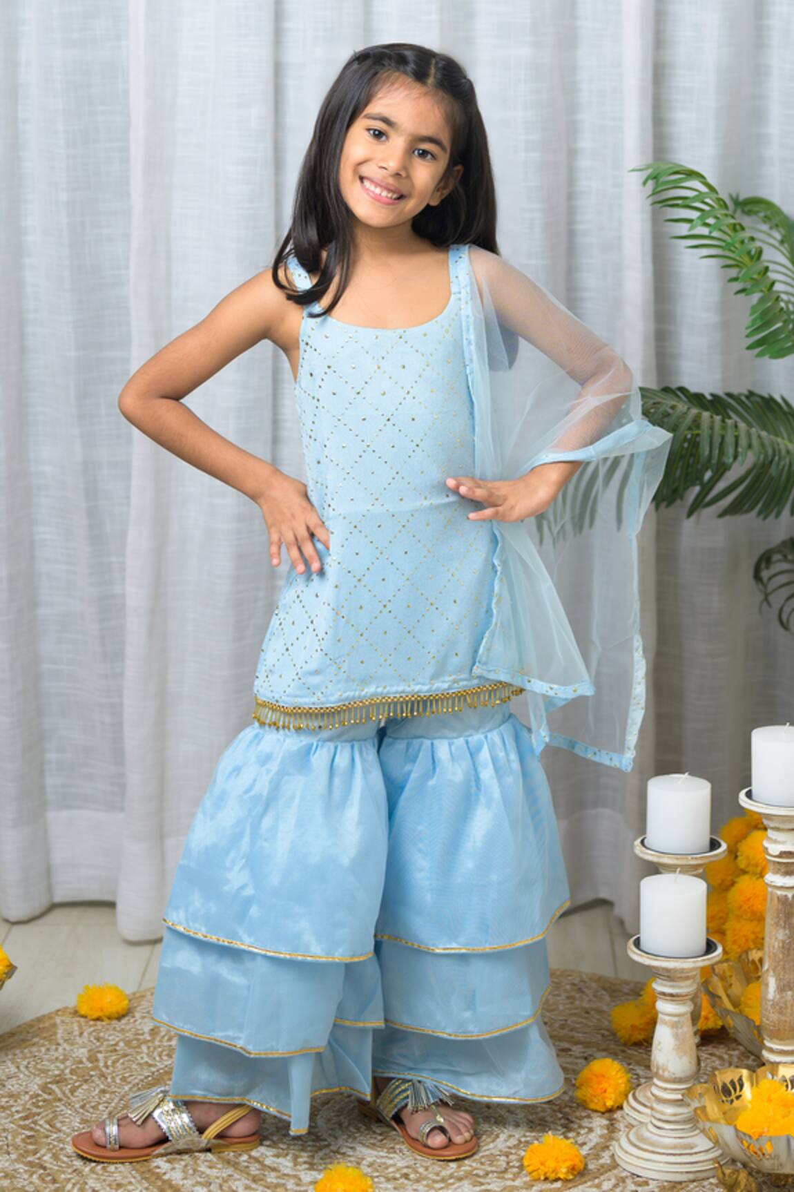 Fairies Forever Embroidered Kurta Sharara Set 