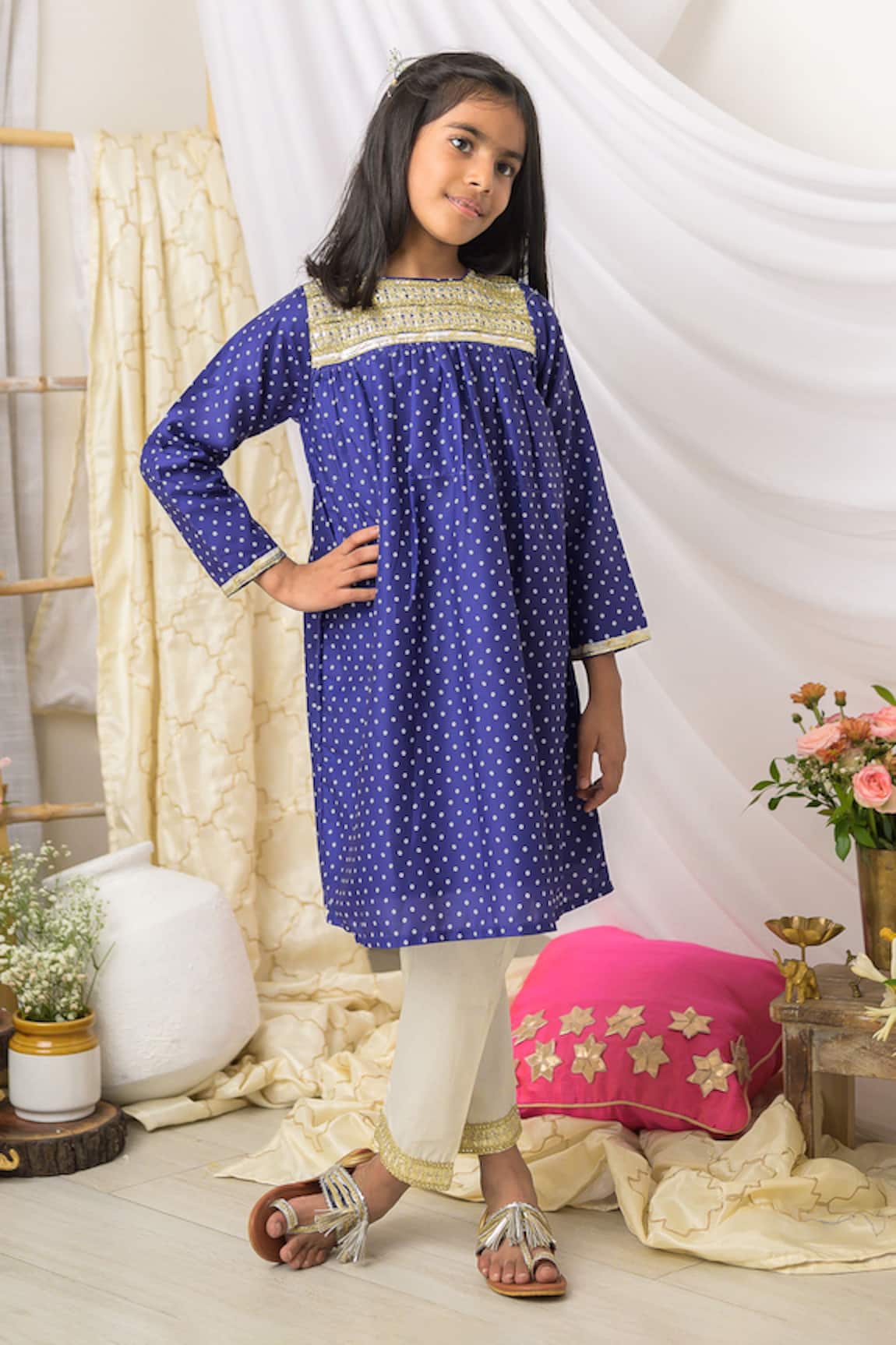 Fairies Forever Bandhej Print Kurta & Pant Set 