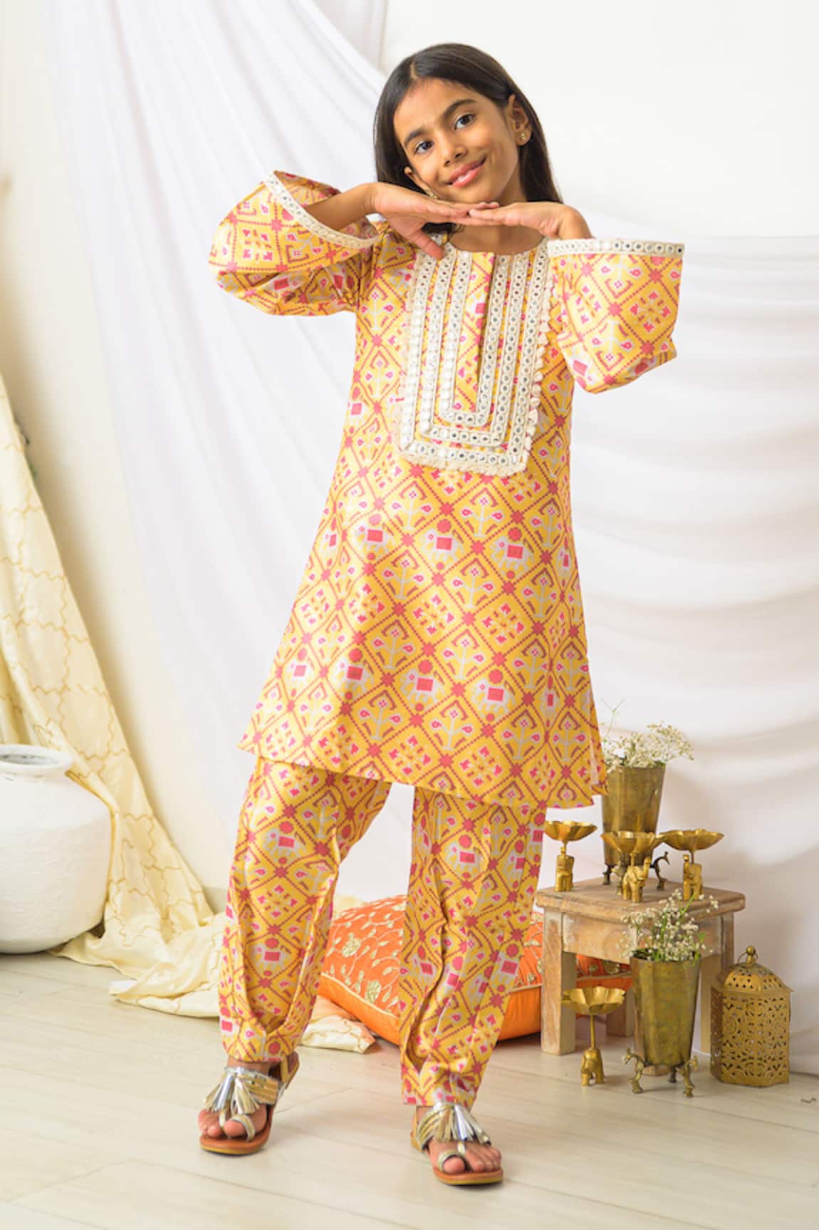 Fairies Forever Patola Print Kurta & Pant Set 