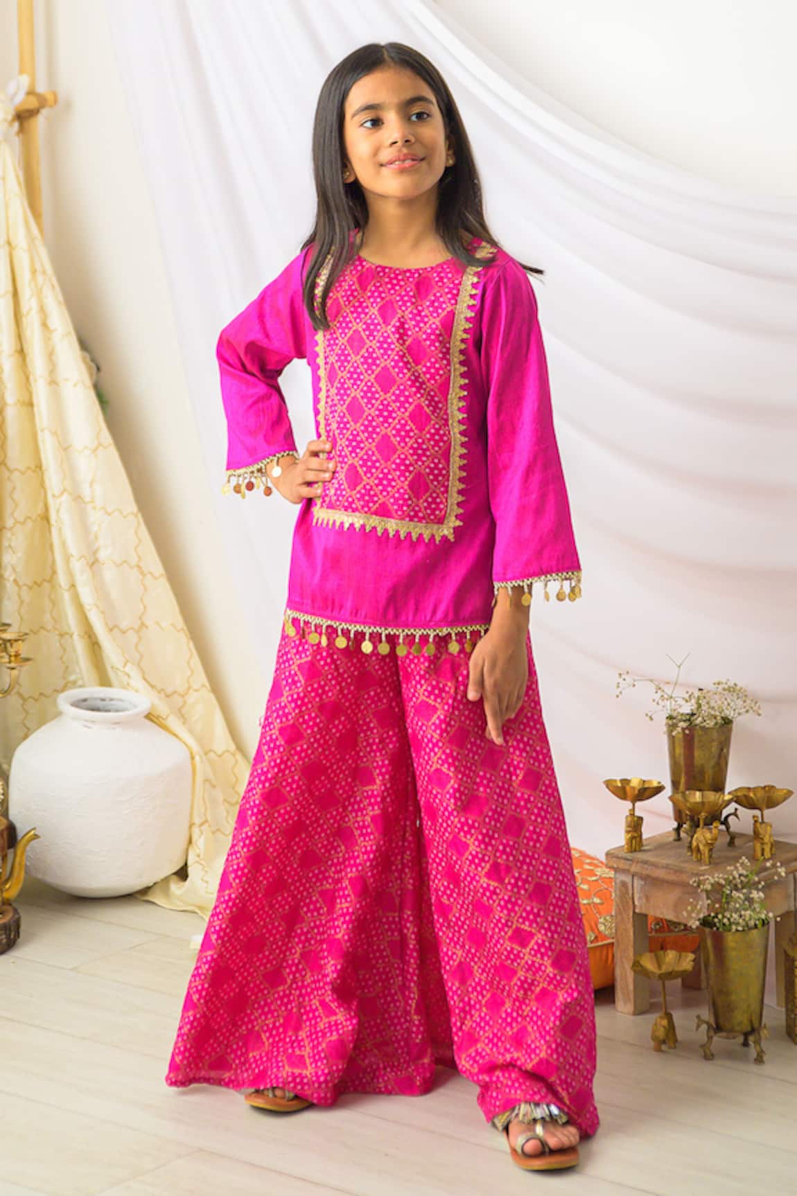 Fairies Forever Bandhej Pattern Kurta & Palazzo Set 