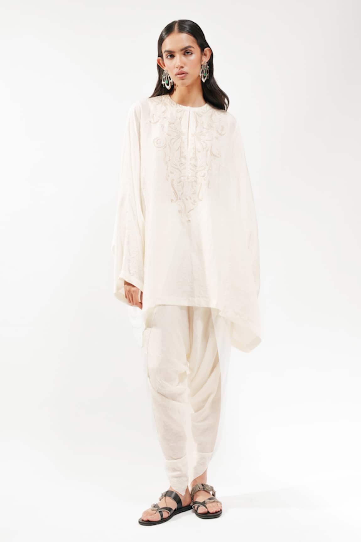 AK-OK Silk Short Kaftan 