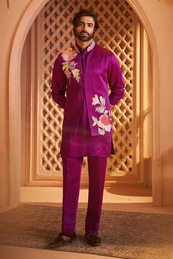 Millionaire Floral Embroidered Bundi Set 
