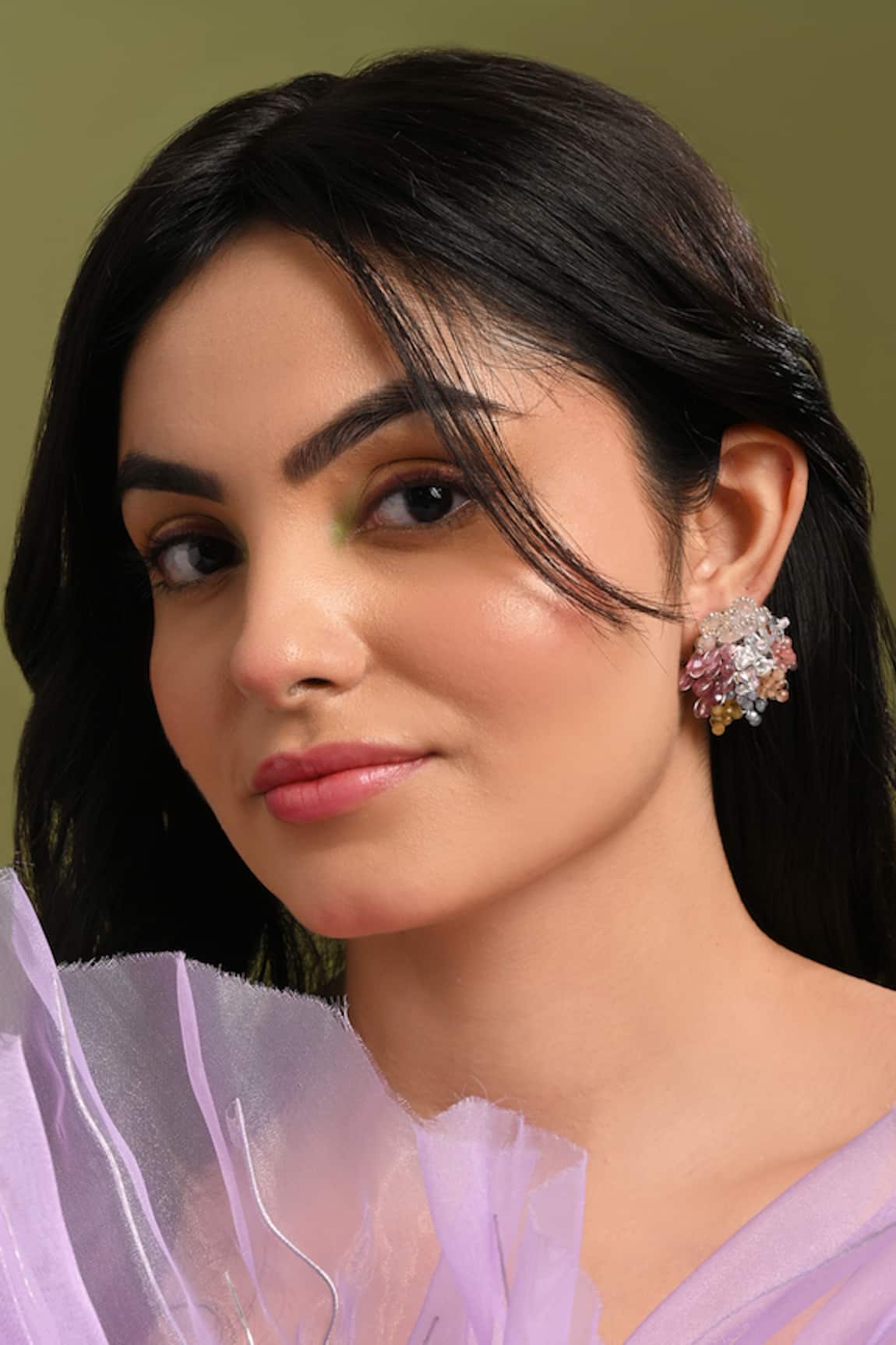 House Of D"Oro Colourful Crystal Button Earrings 