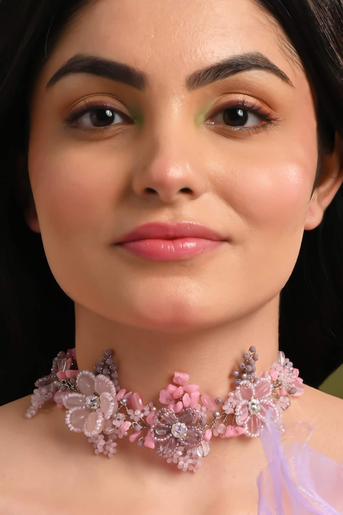 House Of D"Oro Floral Embellished Choker 