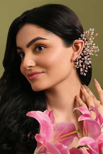 House Of D"Oro Stone & Bead Embellished Earcuff 