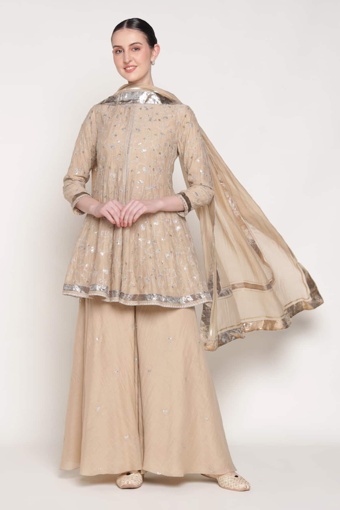 Summer By Priyanka Gupta Delara Short Embroidered Anarkali Set 