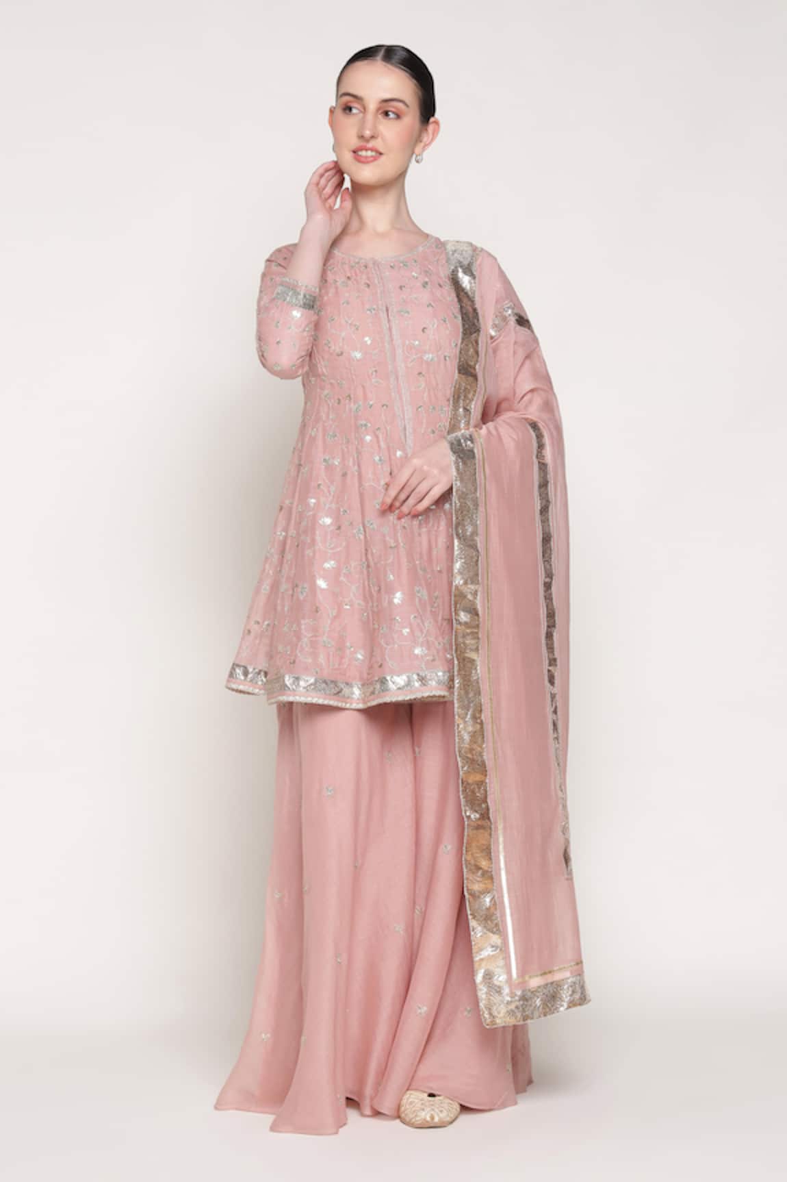 Summer By Priyanka Gupta Delara Short Embroidered Anarkali Set 