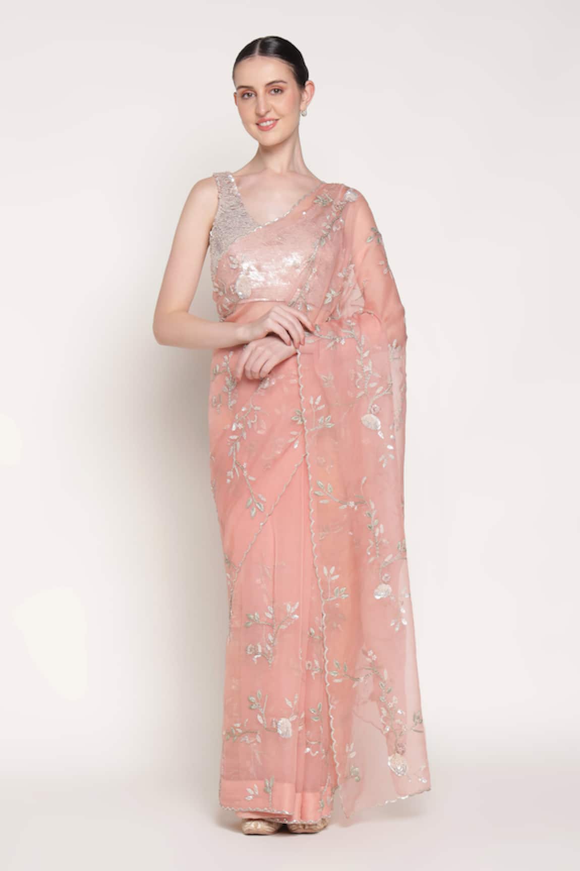 Summer By Priyanka Gupta Buttercup Embroidered Saree With Blouse 