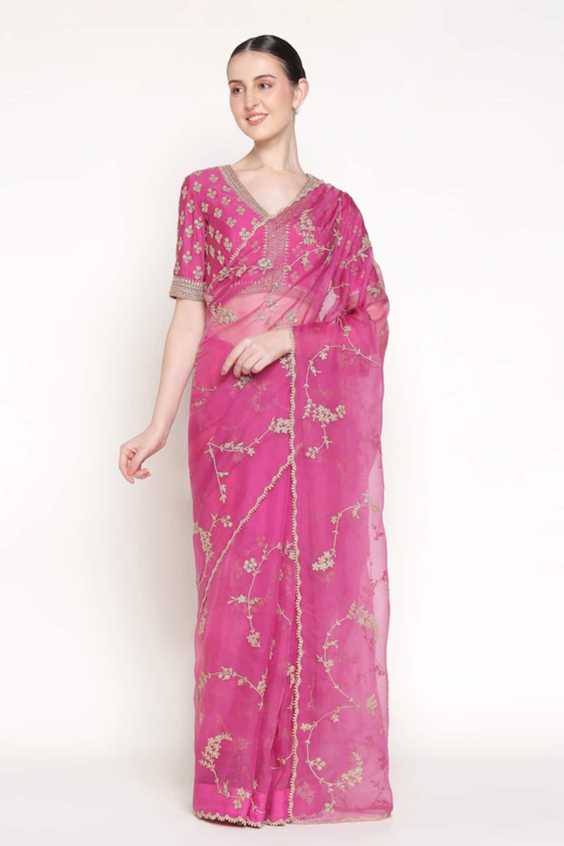 Summer By Priyanka Gupta Jamun Vrinda Dori Saree With Blouse 