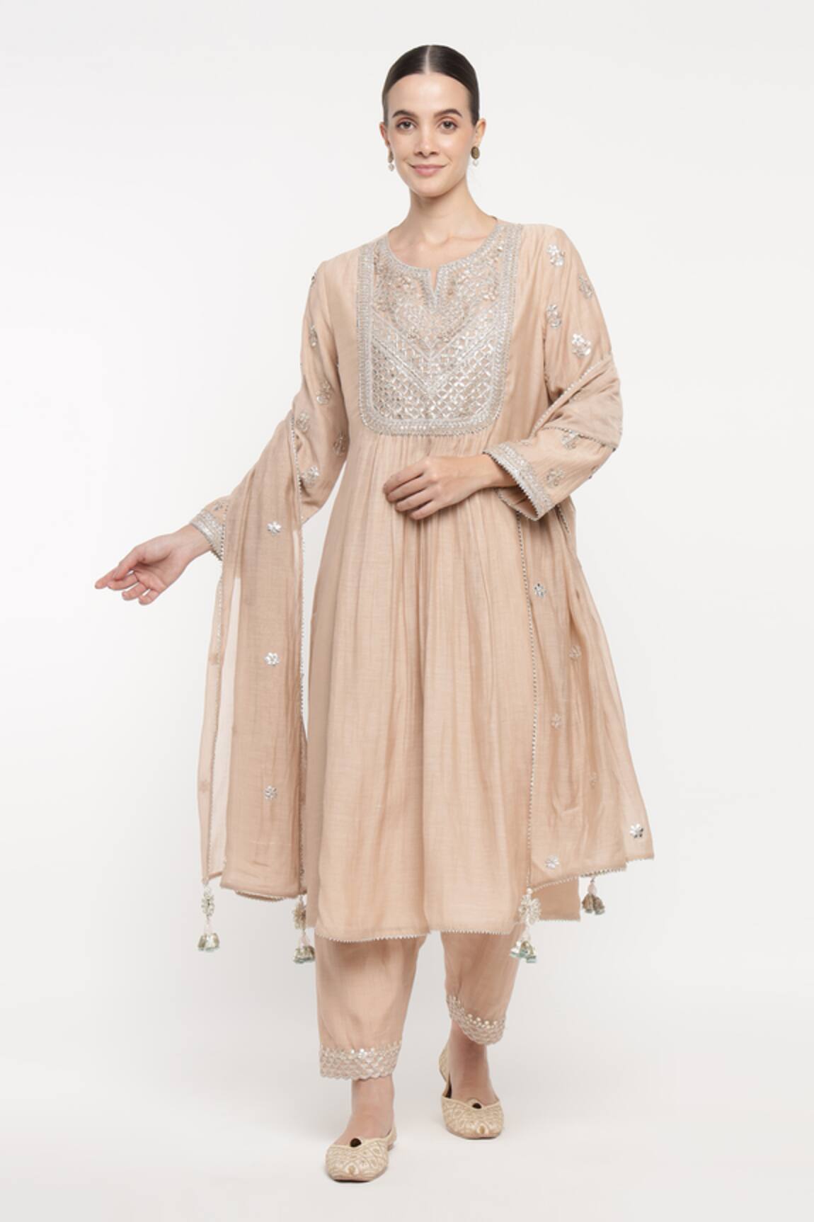 Summer By Priyanka Gupta Vrinda Yoke Embroidered Kurta Set 