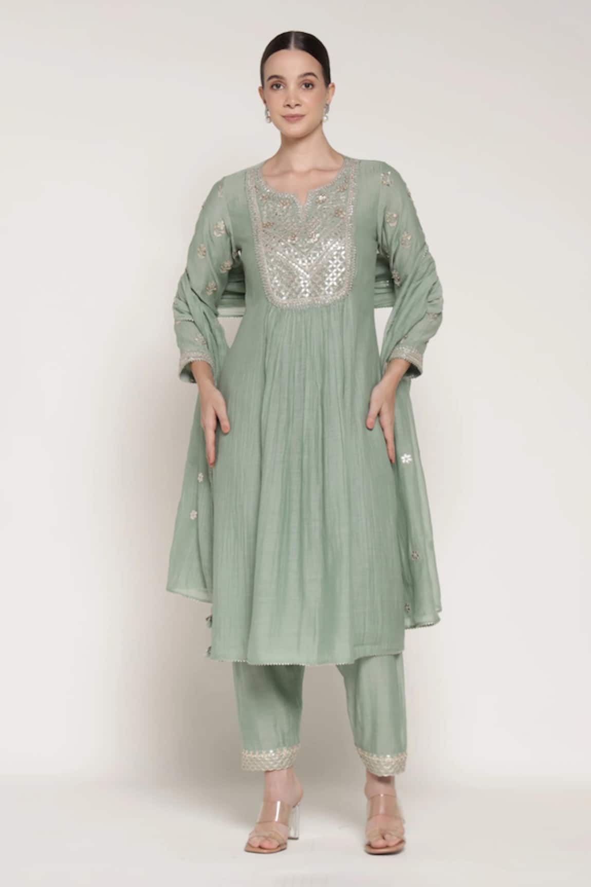 Summer By Priyanka Gupta Vrinda Yoke Embroidered Kurta Set 