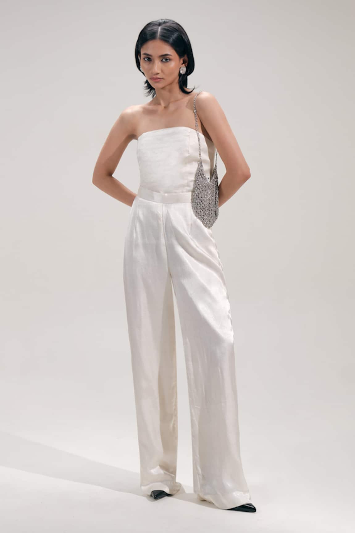 The Right Cut Satin Wide Leg Trousers 