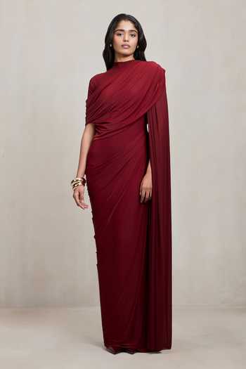 Deme By Gabriella Dianna Draped Maxi Dress With High Neck 