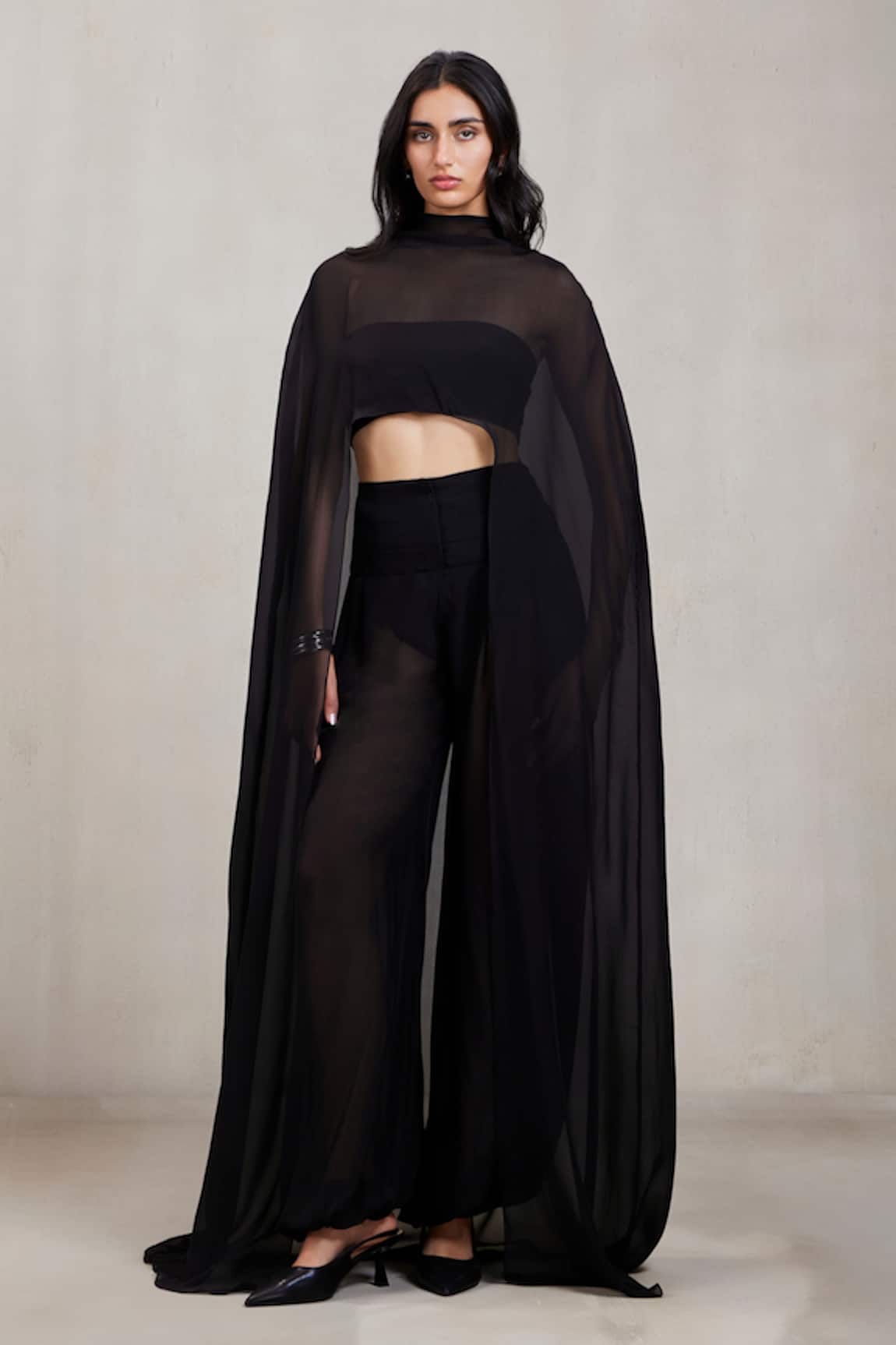 Deme By Gabriella Rochelle Top Sheer Cape & Tube Top Set 