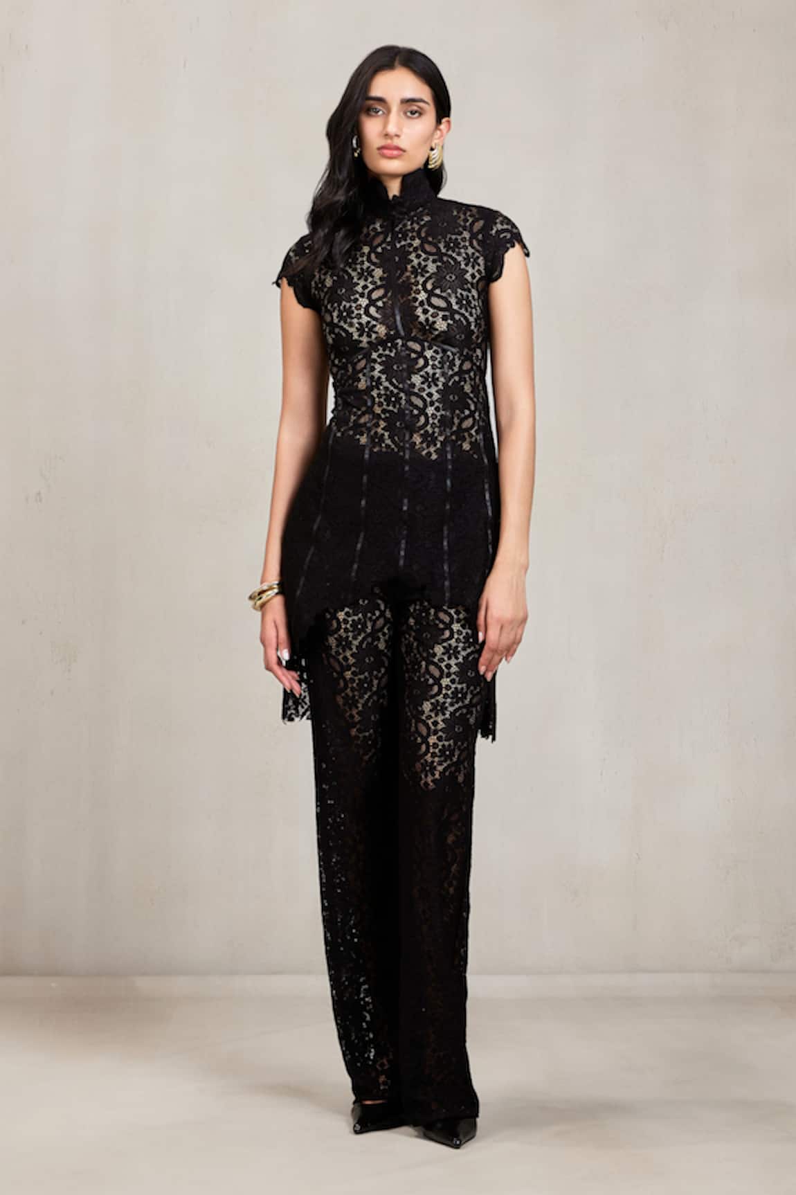 Deme By Gabriella Carly Pant Lace Wide Leg Pant 