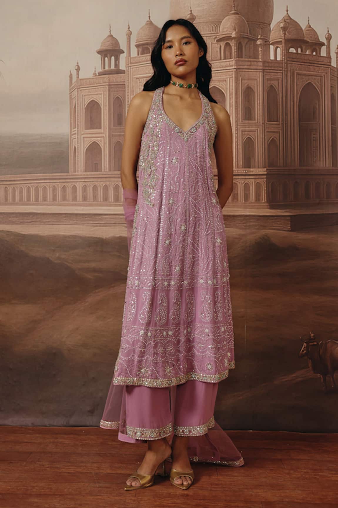 Sabe Rania Chikankari Embroidered Kurta Set 