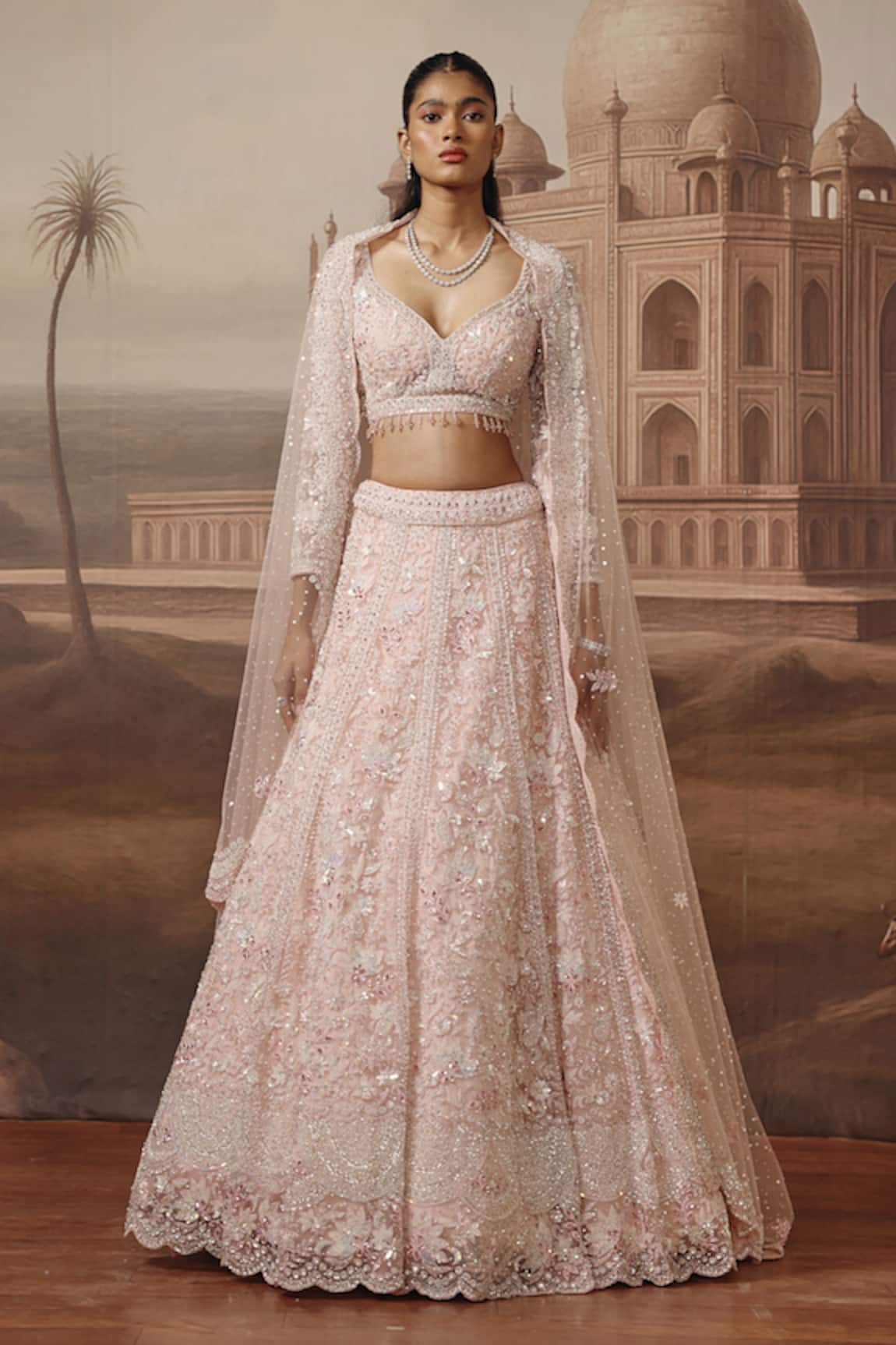 Sabe Shama Sequin Resham Embroidered Lehenga Set 