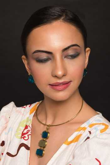 Queens Jewels Trio Semi Precious Stone Choker Necklace