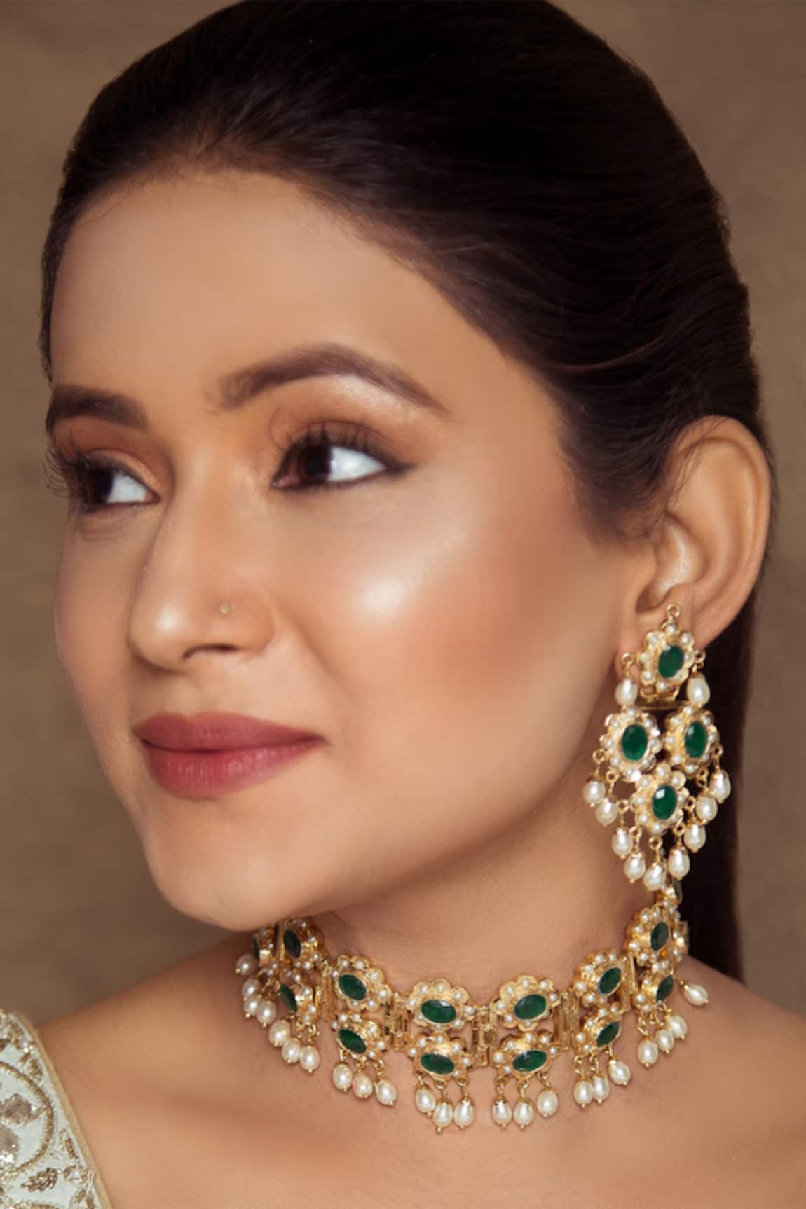 Queens Jewels Bridal Jadau Necklace Set  