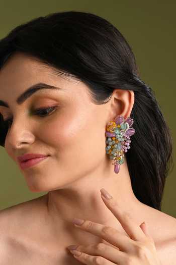 House Of D"Oro Embellished Long Earrings 