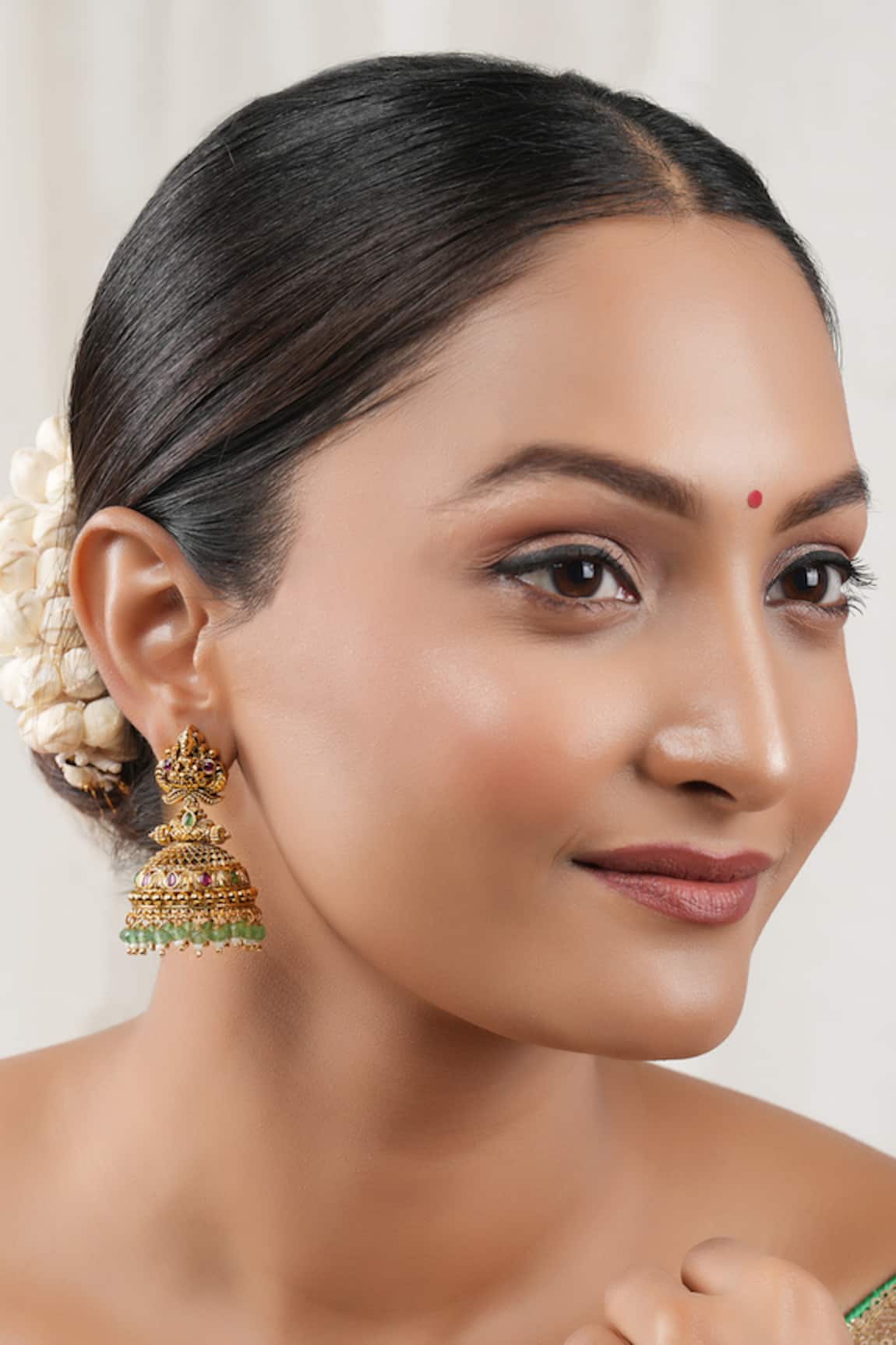 SMARS JEWELRY Maa Lakshmi Carved Antique Jhumkas 