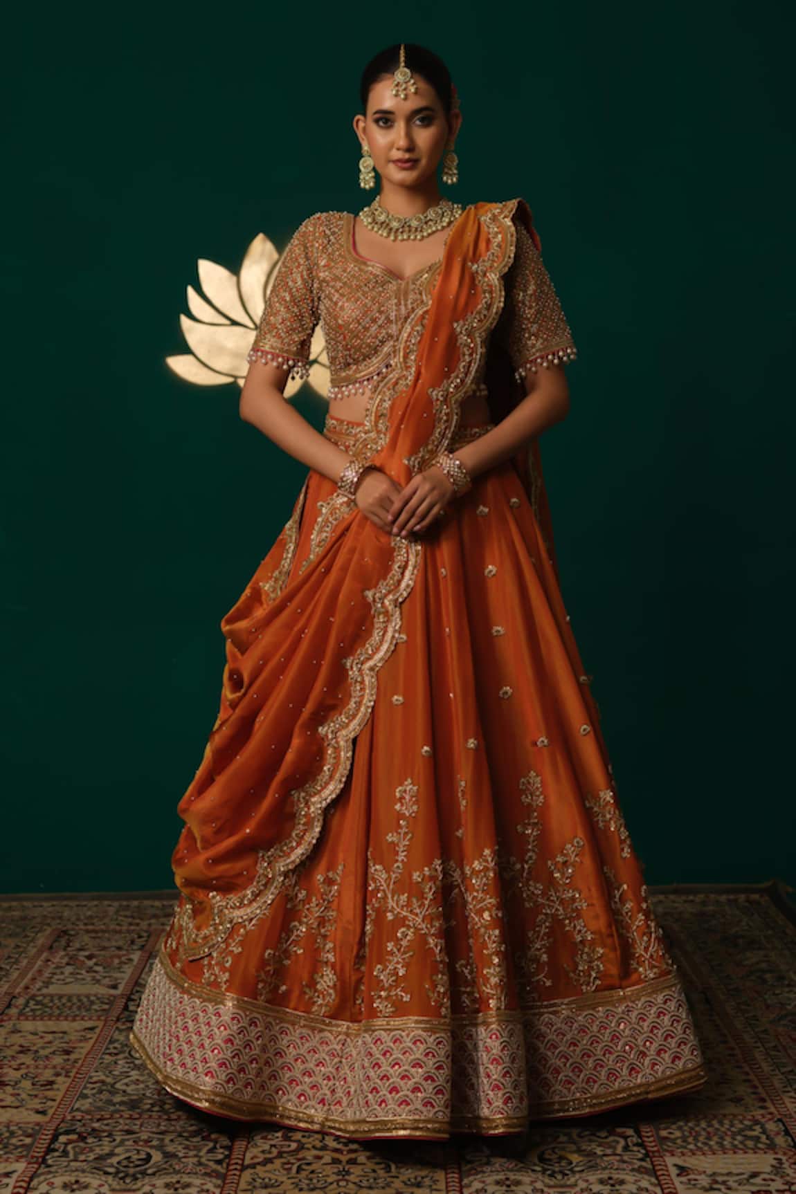 Niloufer By Aasif Ally Zardozi & Sequin Handwork Lehenga Set 