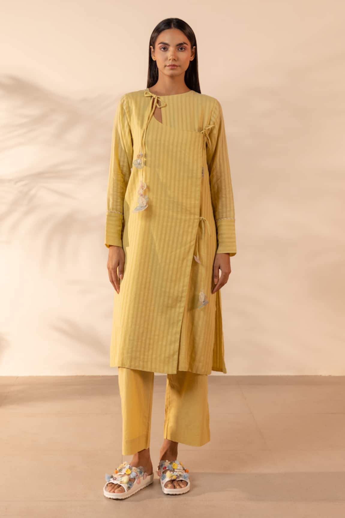 OurDve Honeydew Striped Kurta 