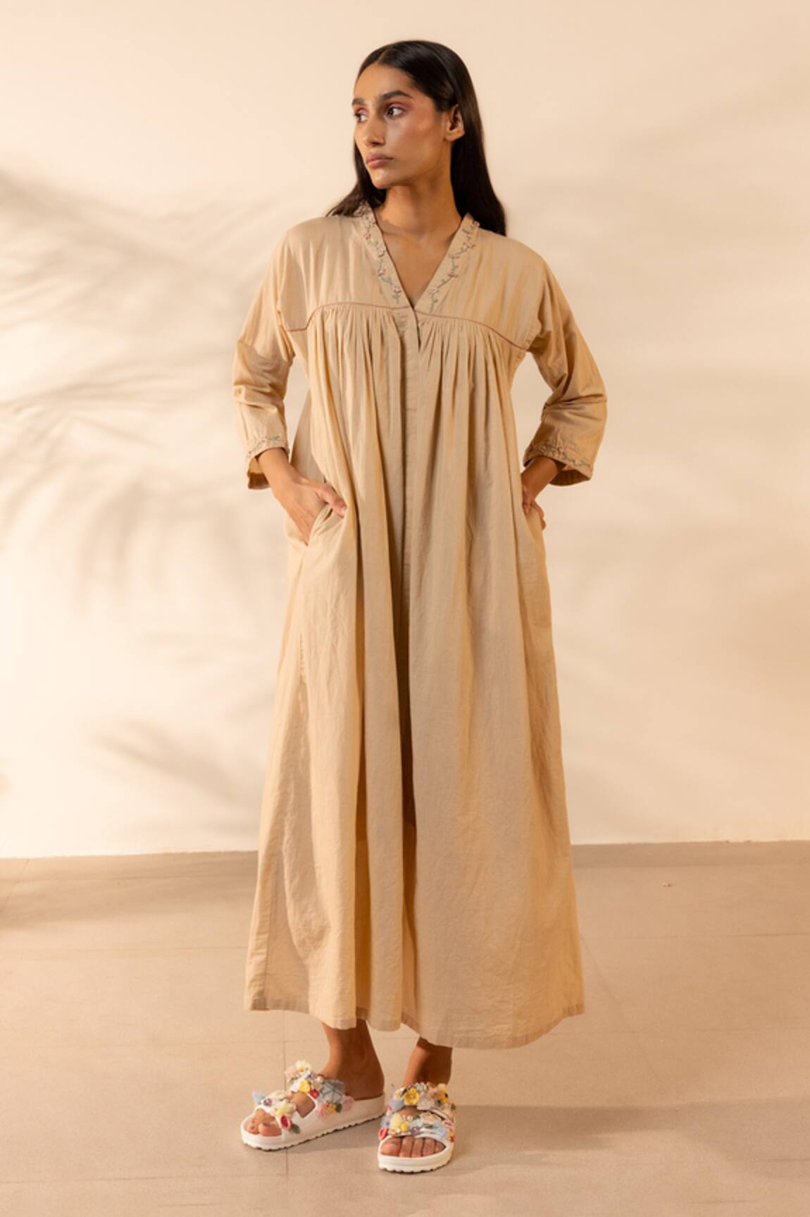 OurDve Floret Gathered Dress 