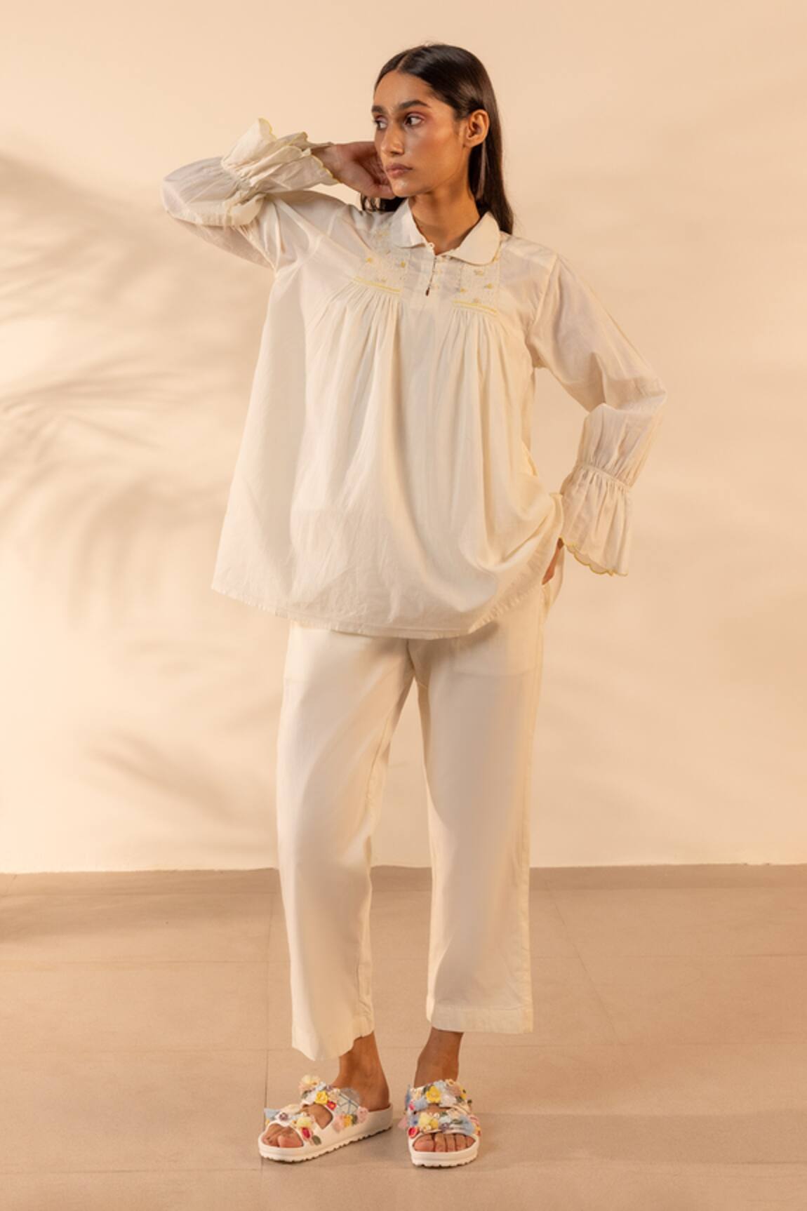 OurDve Zesty Smocked Top & Pant Set 