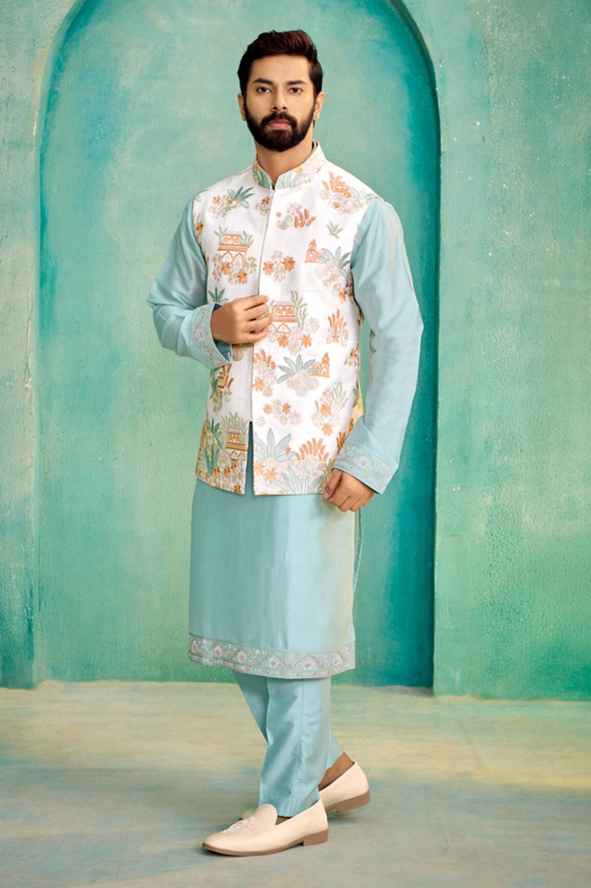 Millionaire Embroidered Koti & Pyjama Set