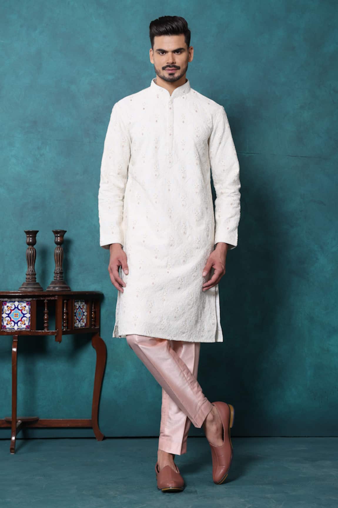 Millionaire Lucknowi Work Kurta Set