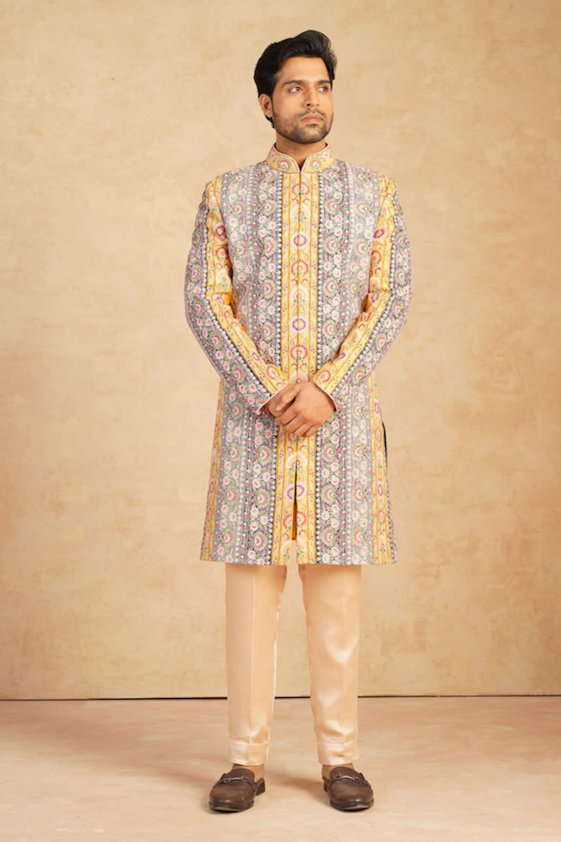 Millionaire Patchwork Sherwani Set