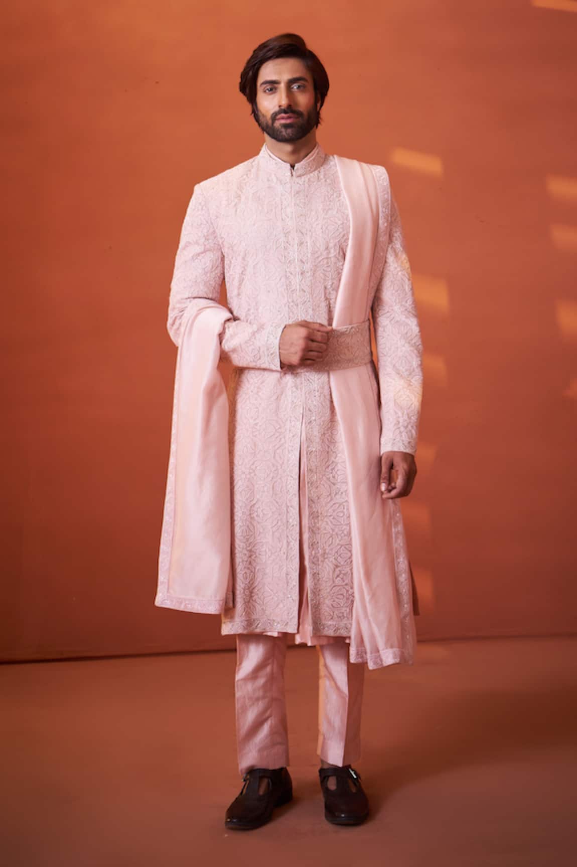 Millionaire Applique Sherwani Pyjama Set